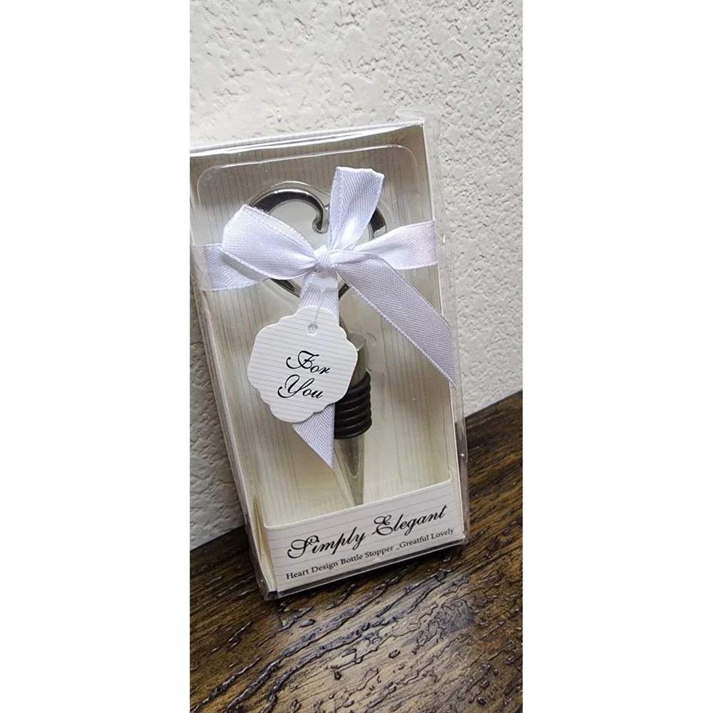 14x  Simply Elegant Heart Shaped Wine Bottle Stopper Wedding Gift Pack Of 14